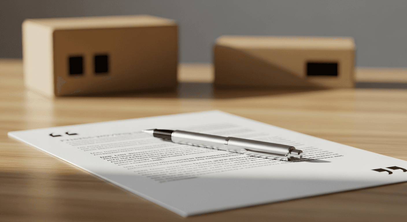 Formulaire de devis déménagement ouvert sur un bureau avec des cartons en arrière-plan